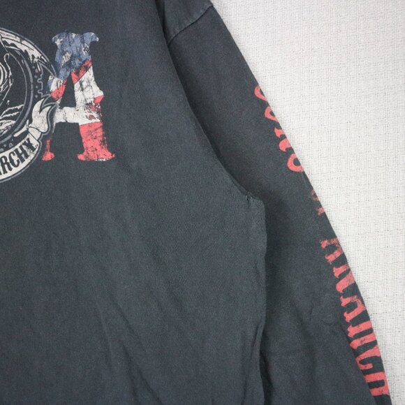 Sons Of Anarchy USA Skull Logo Reaper Longsleeve Mens XXL Faded - Picture 5 of 7